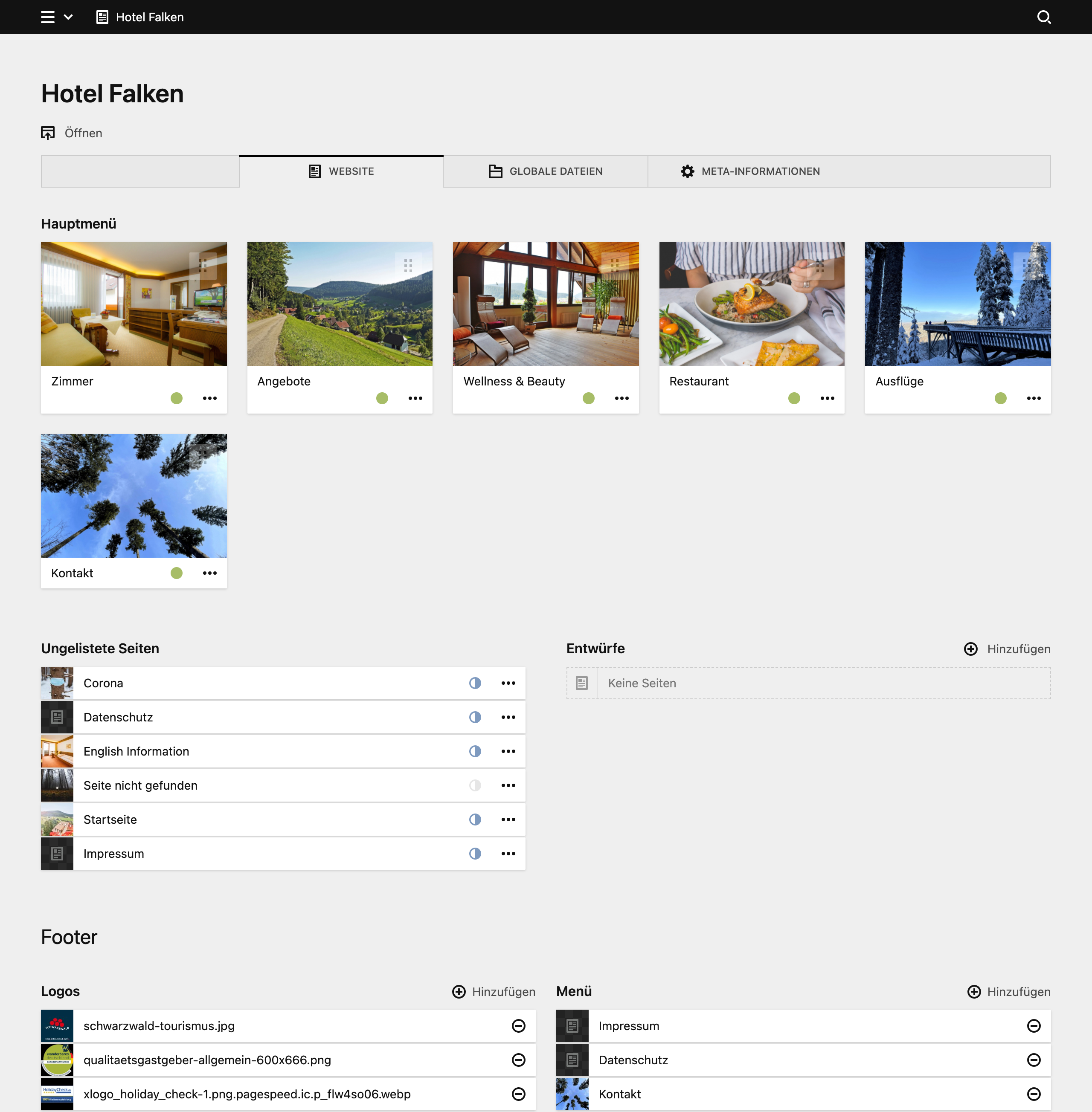 Panel screenshot of hotel-falken.de