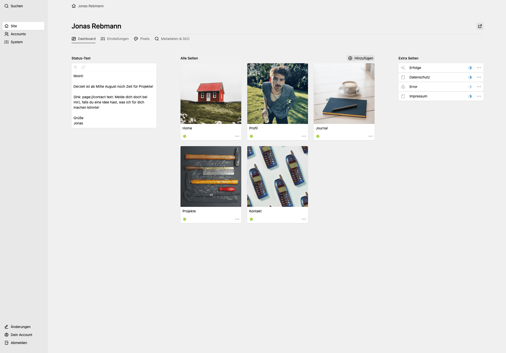 Panel screenshot of jonasrebmann.de