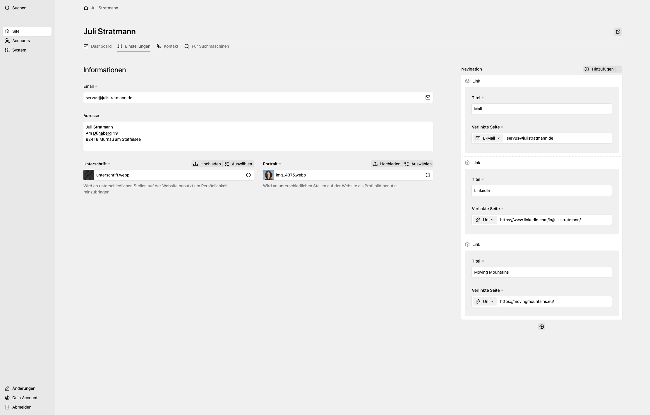 Panel screenshot of julistratmann.de