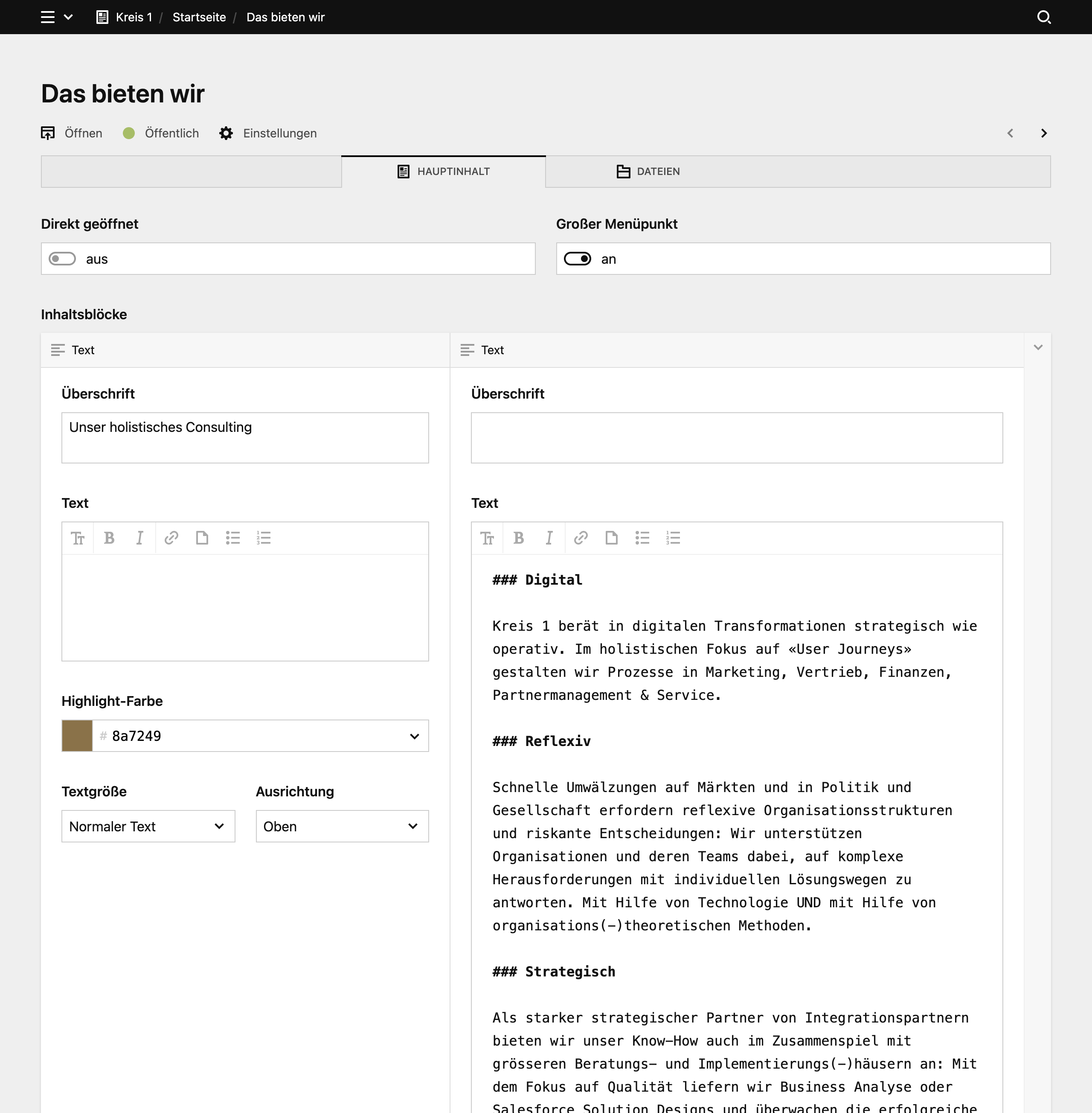 Panel screenshot of kreis1.com