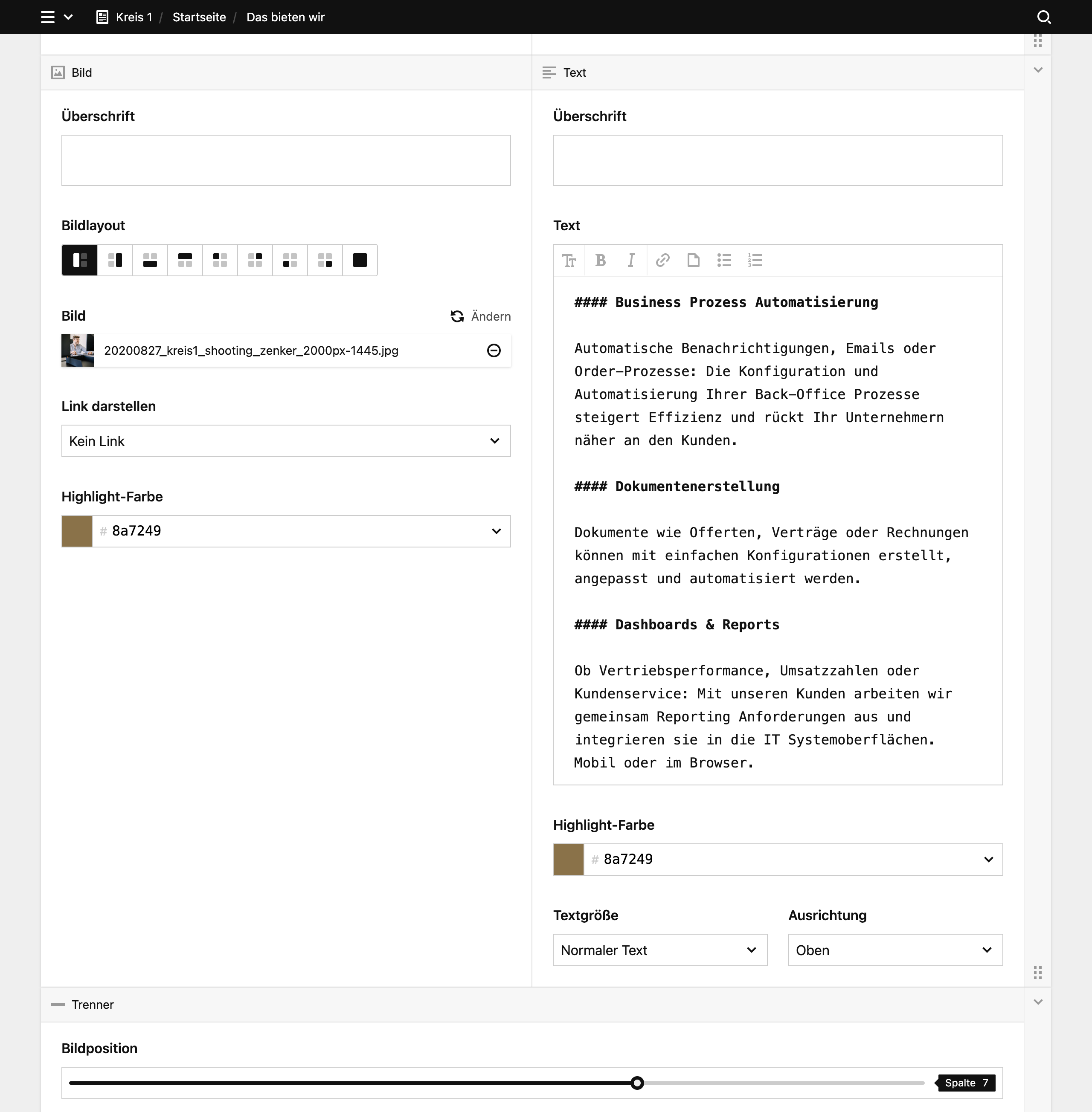 Panel screenshot of kreis1.com