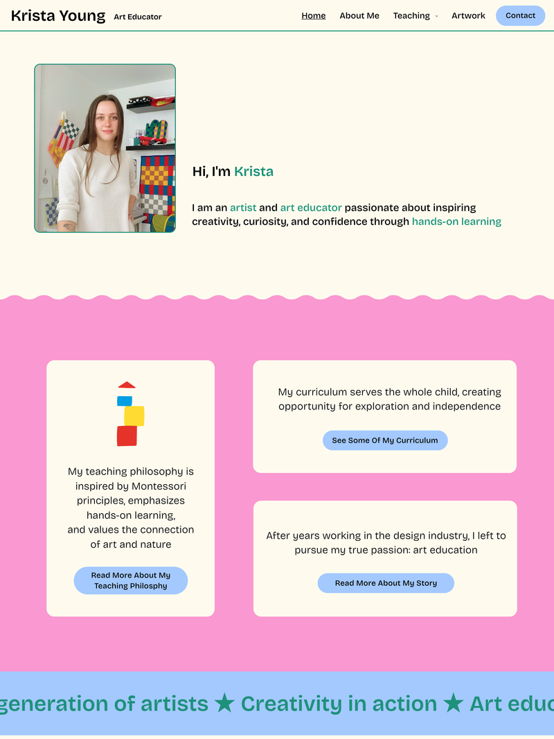Screenshot of kristamarieyoung.com