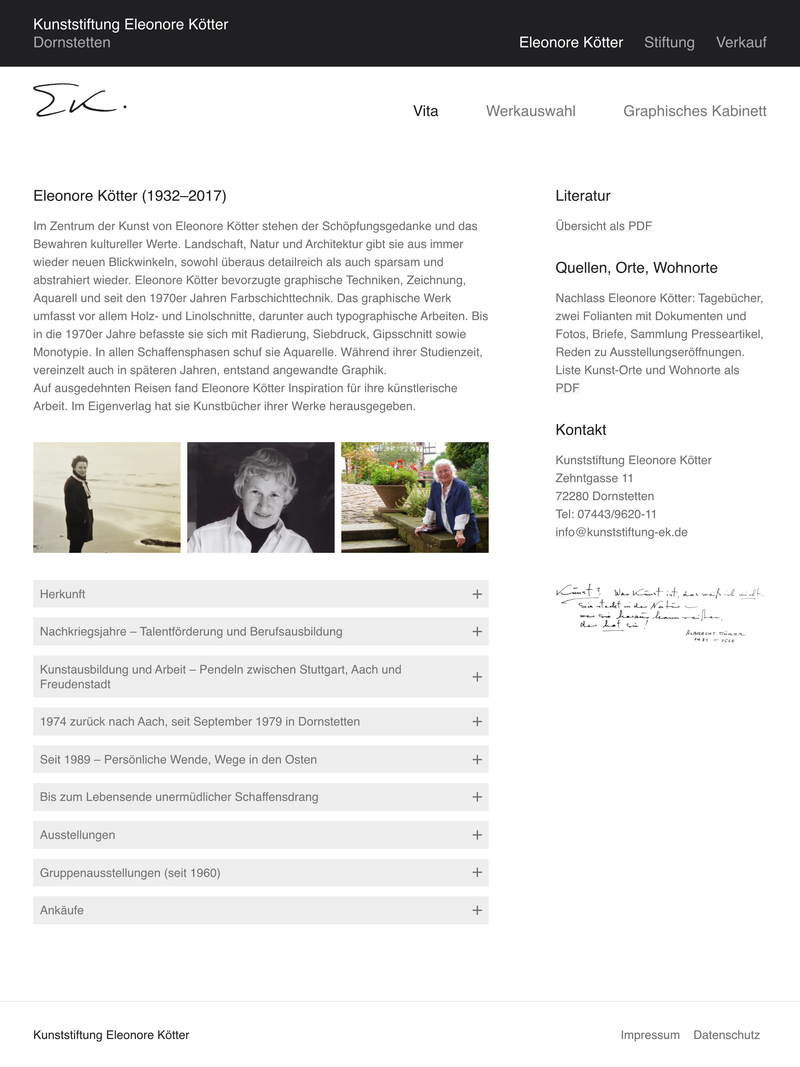 Screenshot of kunststiftung-ek.de