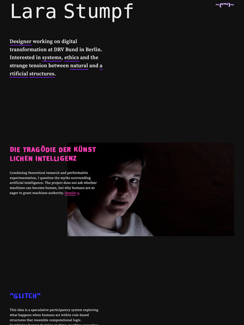 Screenshot of larastumpf.de