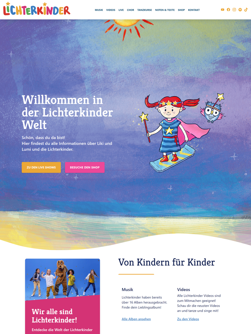 Screenshot of lichterkinder-musik.de