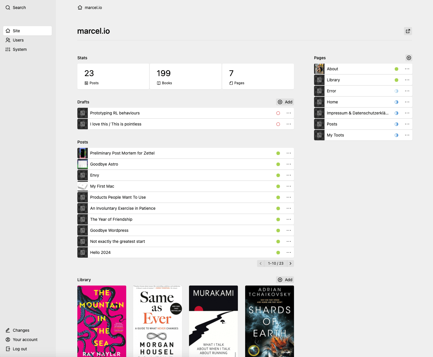 Panel screenshot of marcel.io