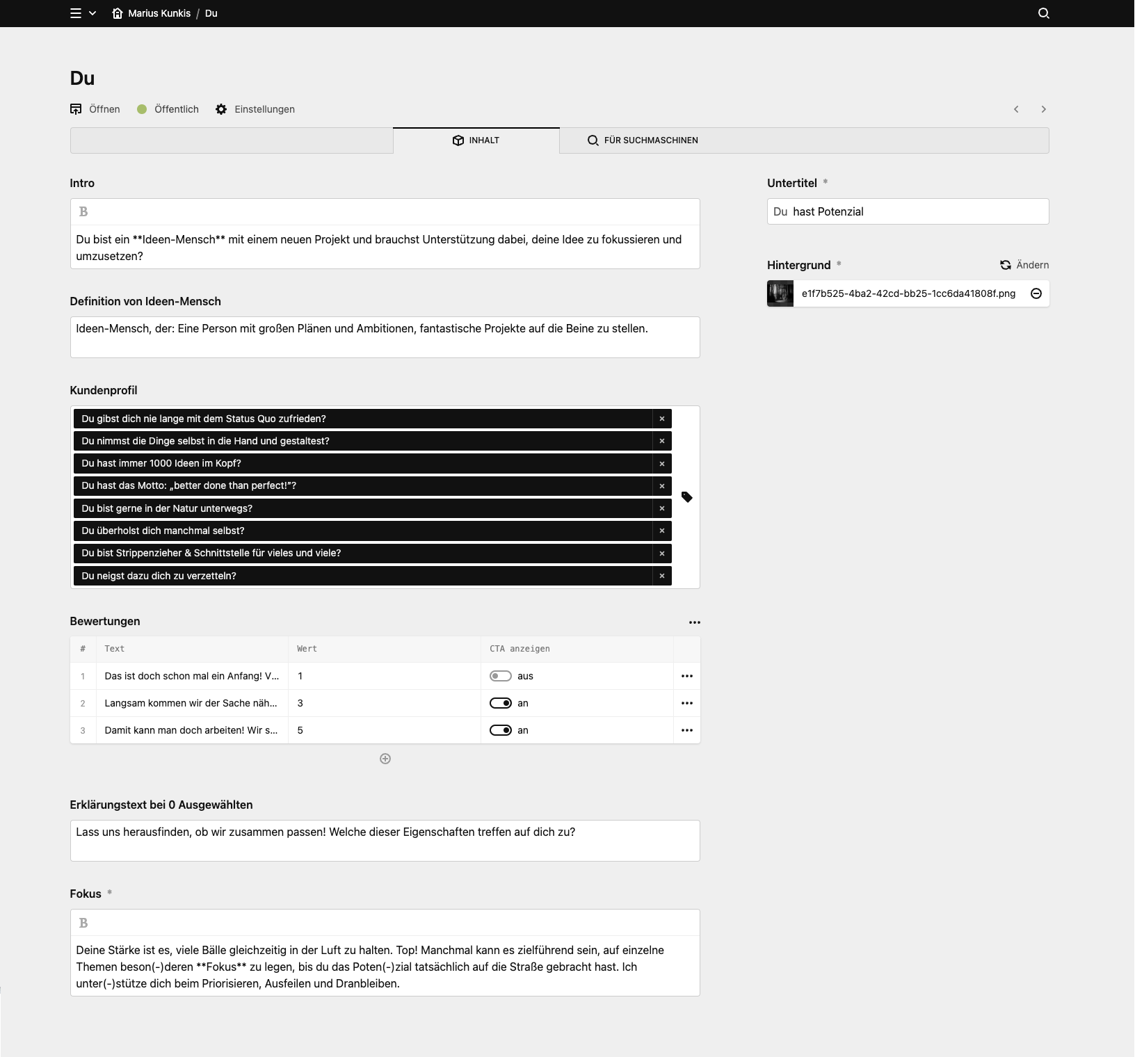Panel screenshot of mariuskunkis.de