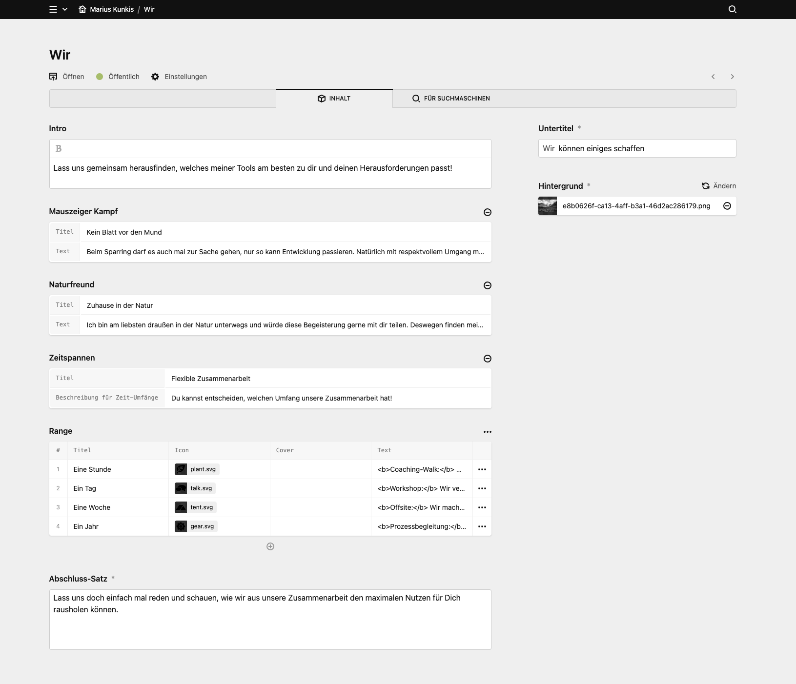 Panel screenshot of mariuskunkis.de
