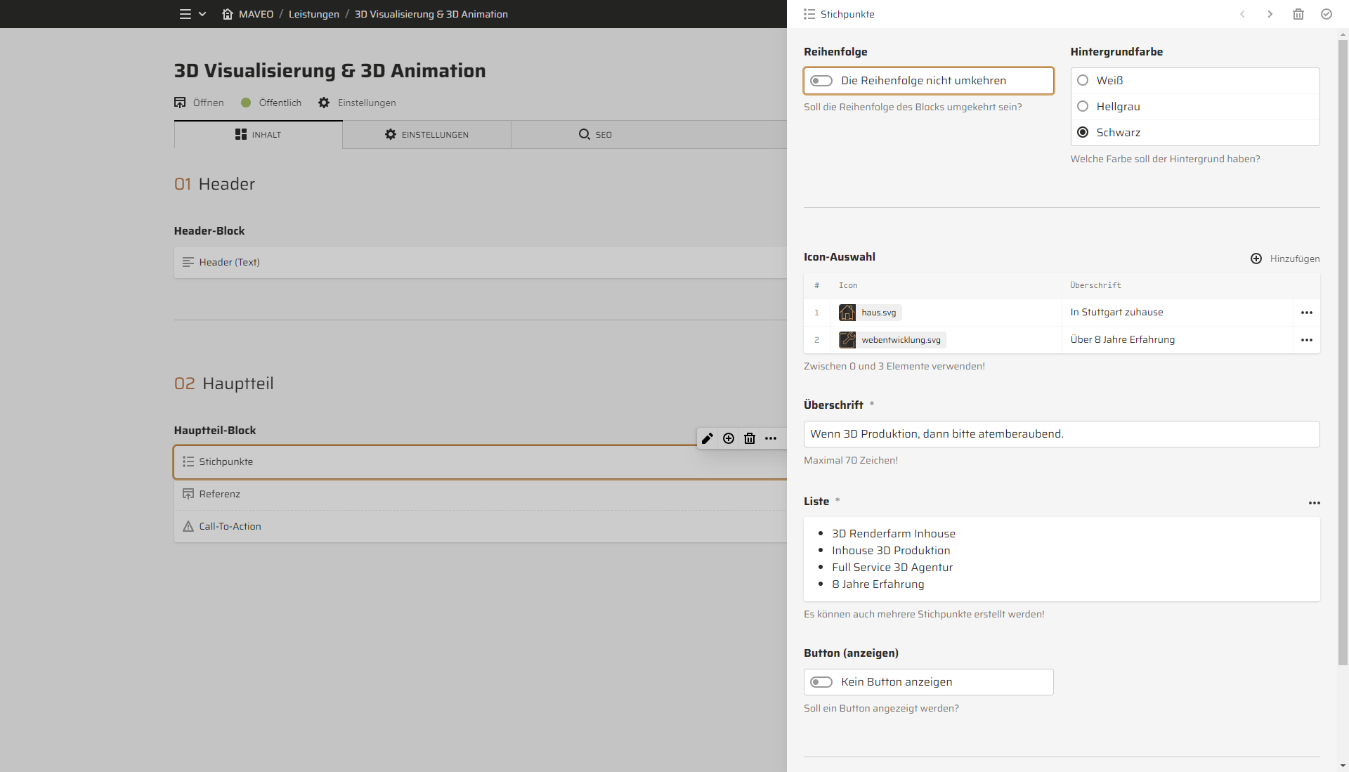 Panel screenshot of maveo.de
