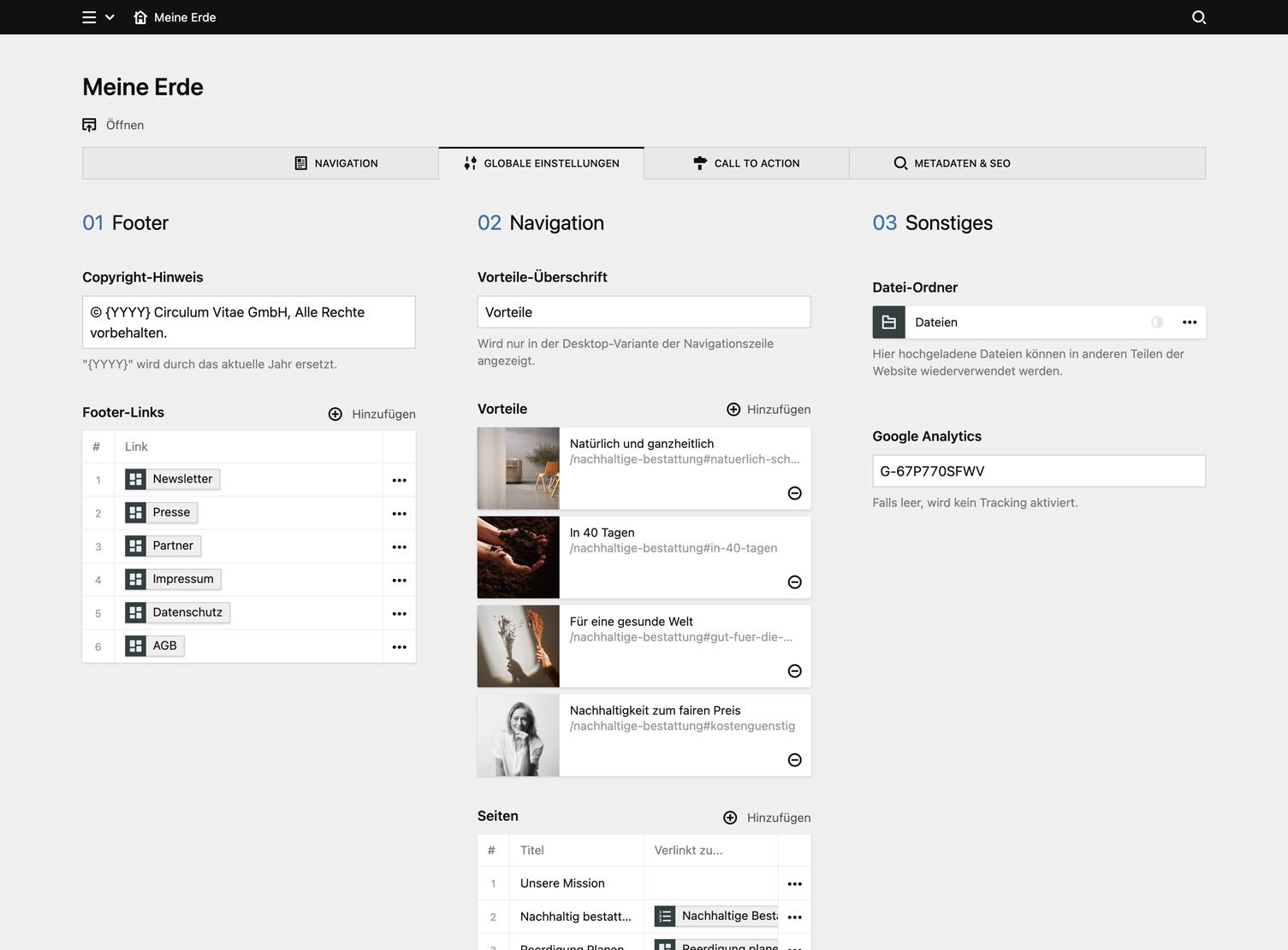 Panel screenshot of meine-erde.de