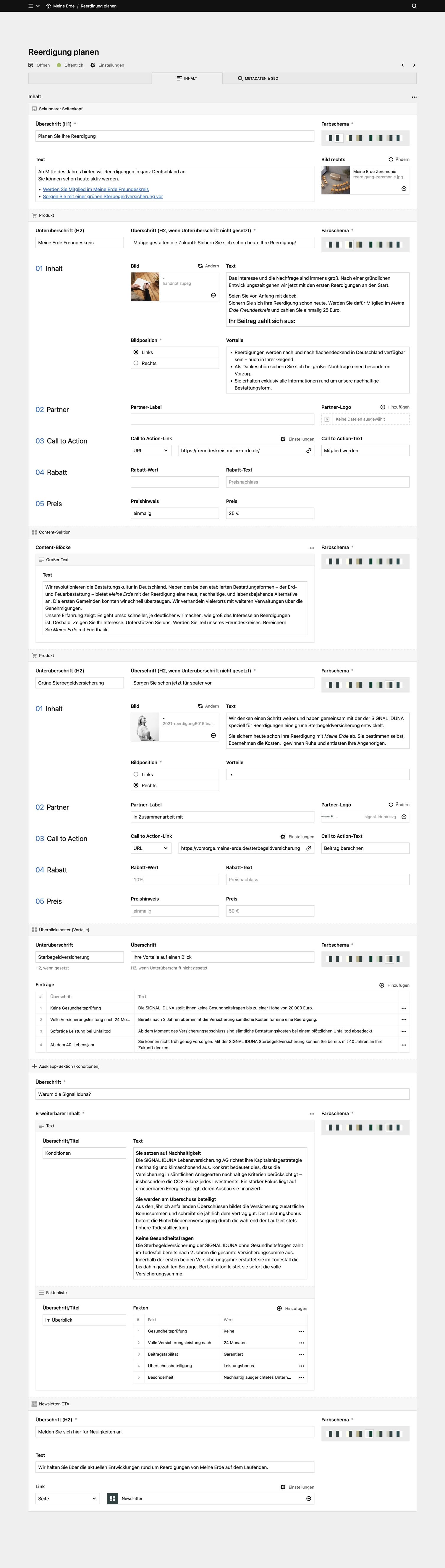 Panel screenshot of meine-erde.de