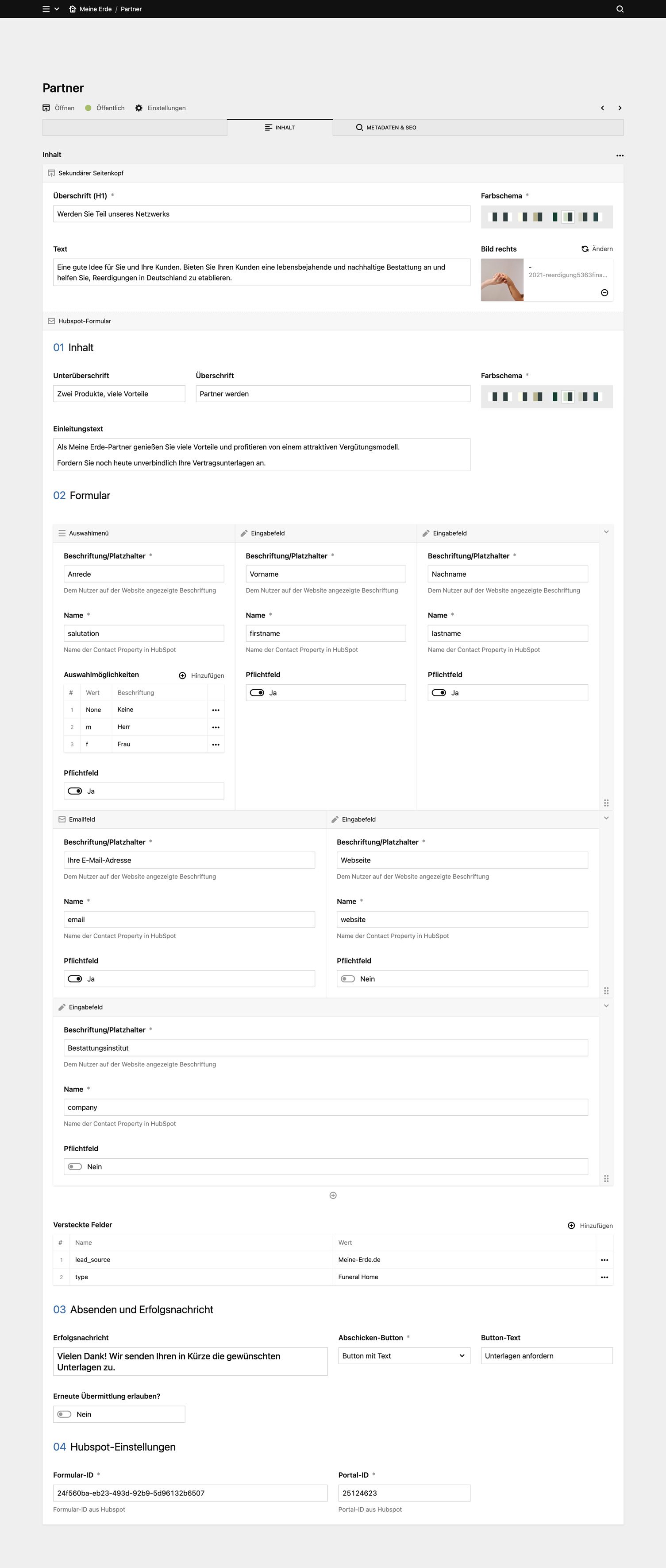 Panel screenshot of meine-erde.de