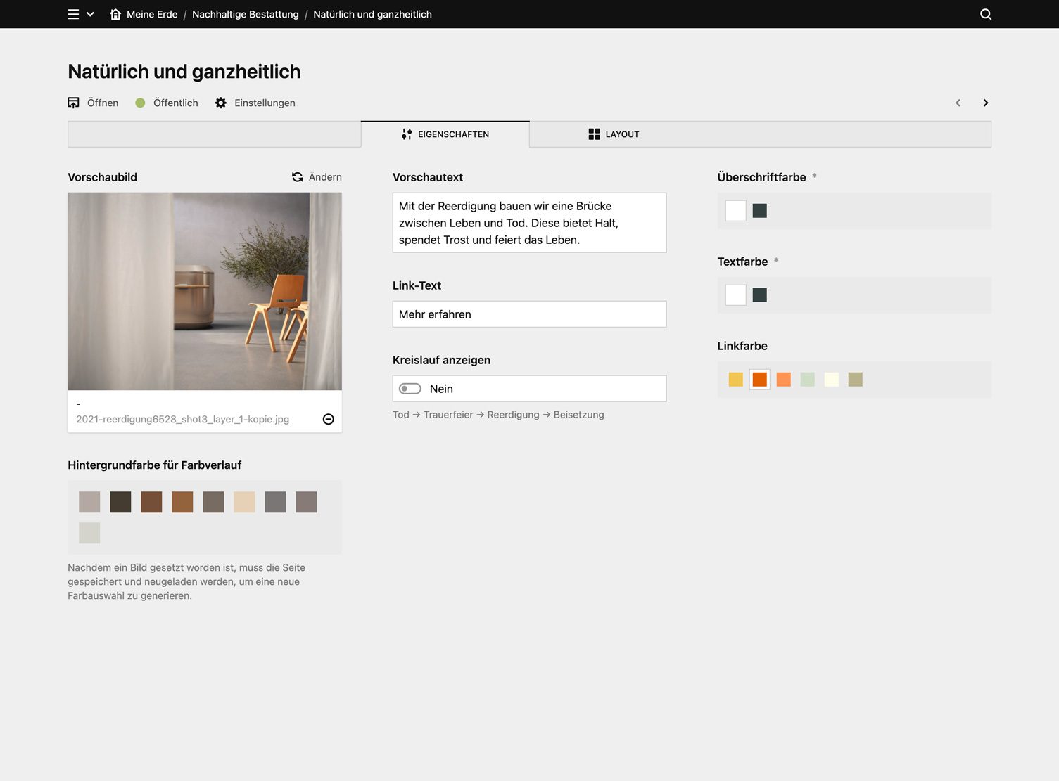 Panel screenshot of meine-erde.de