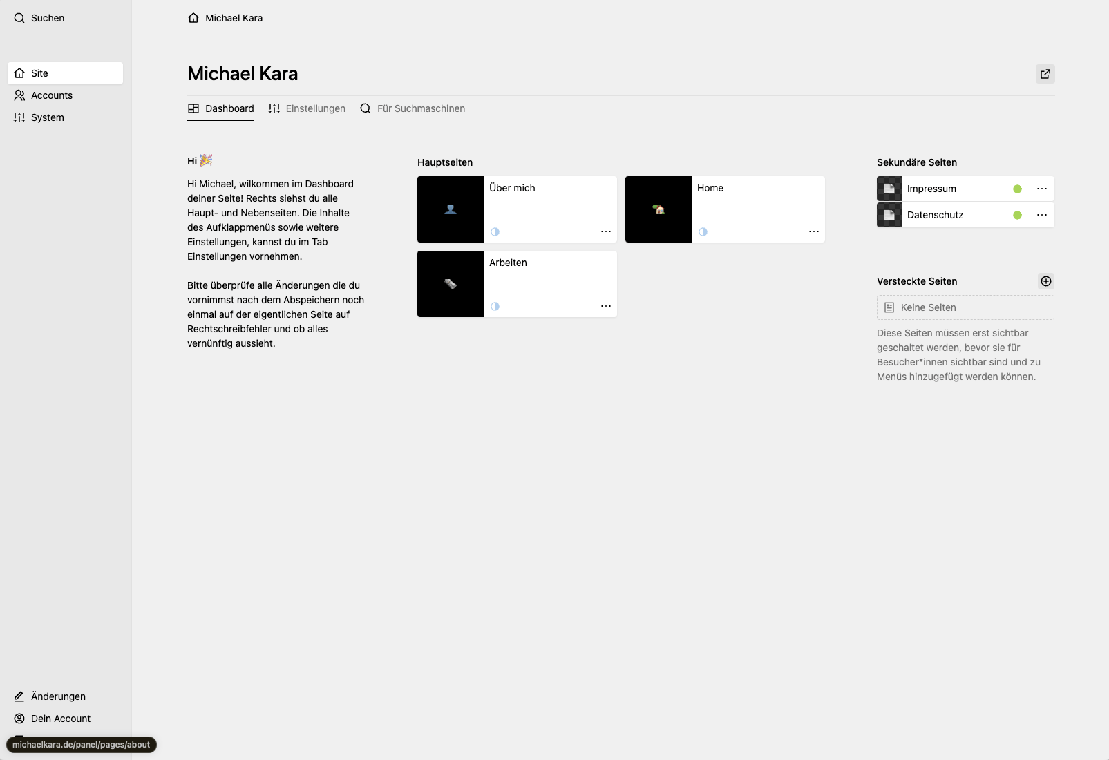 Panel screenshot of michaelkara.de