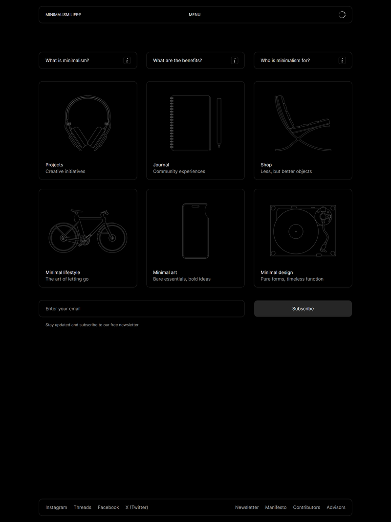 Screenshot of minimalism.com