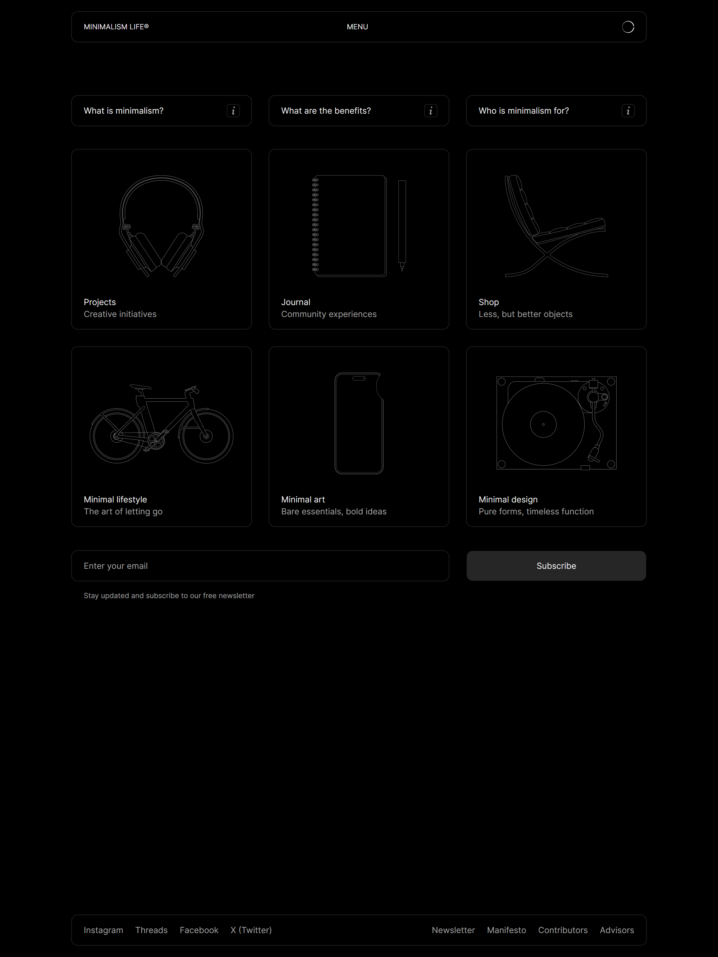 Screenshot of minimalism.com