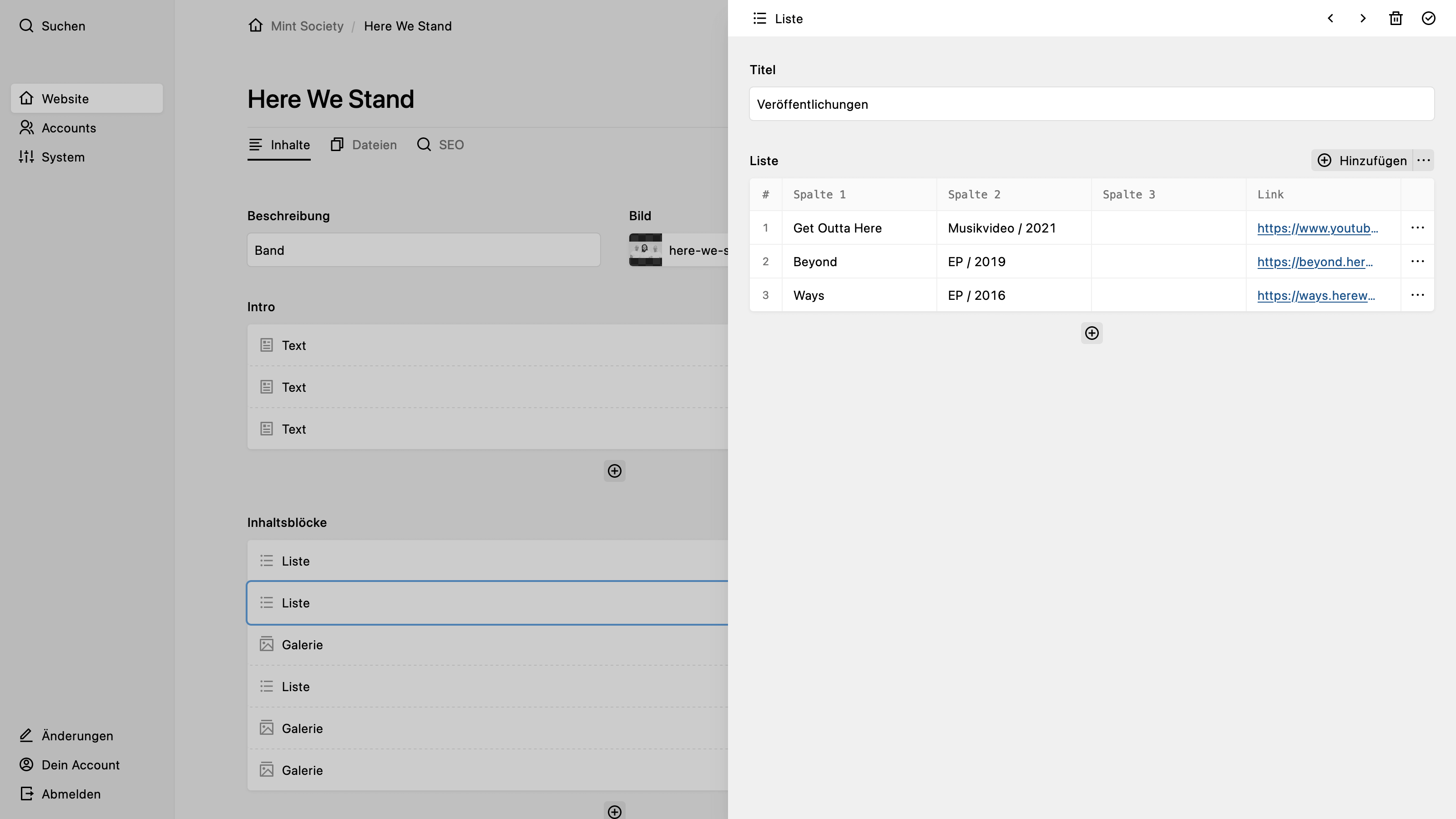 Panel screenshot of mintsociety.de