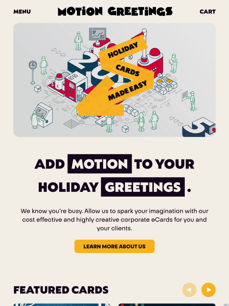 Screenshot of motiongreetings.com