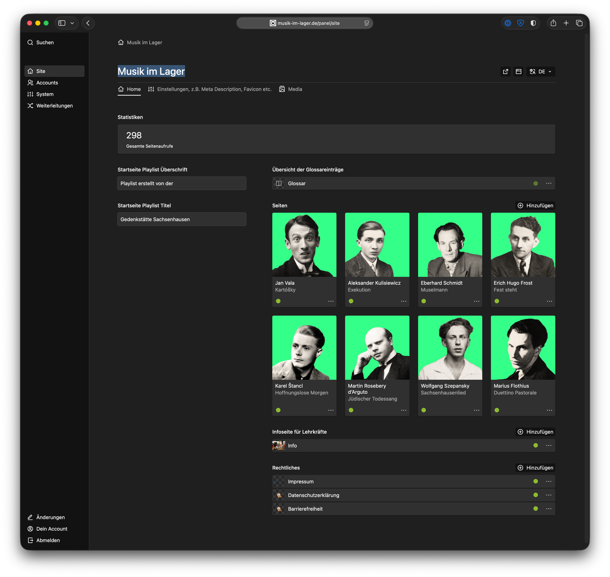 Panel screenshot of musik-im-lager.de