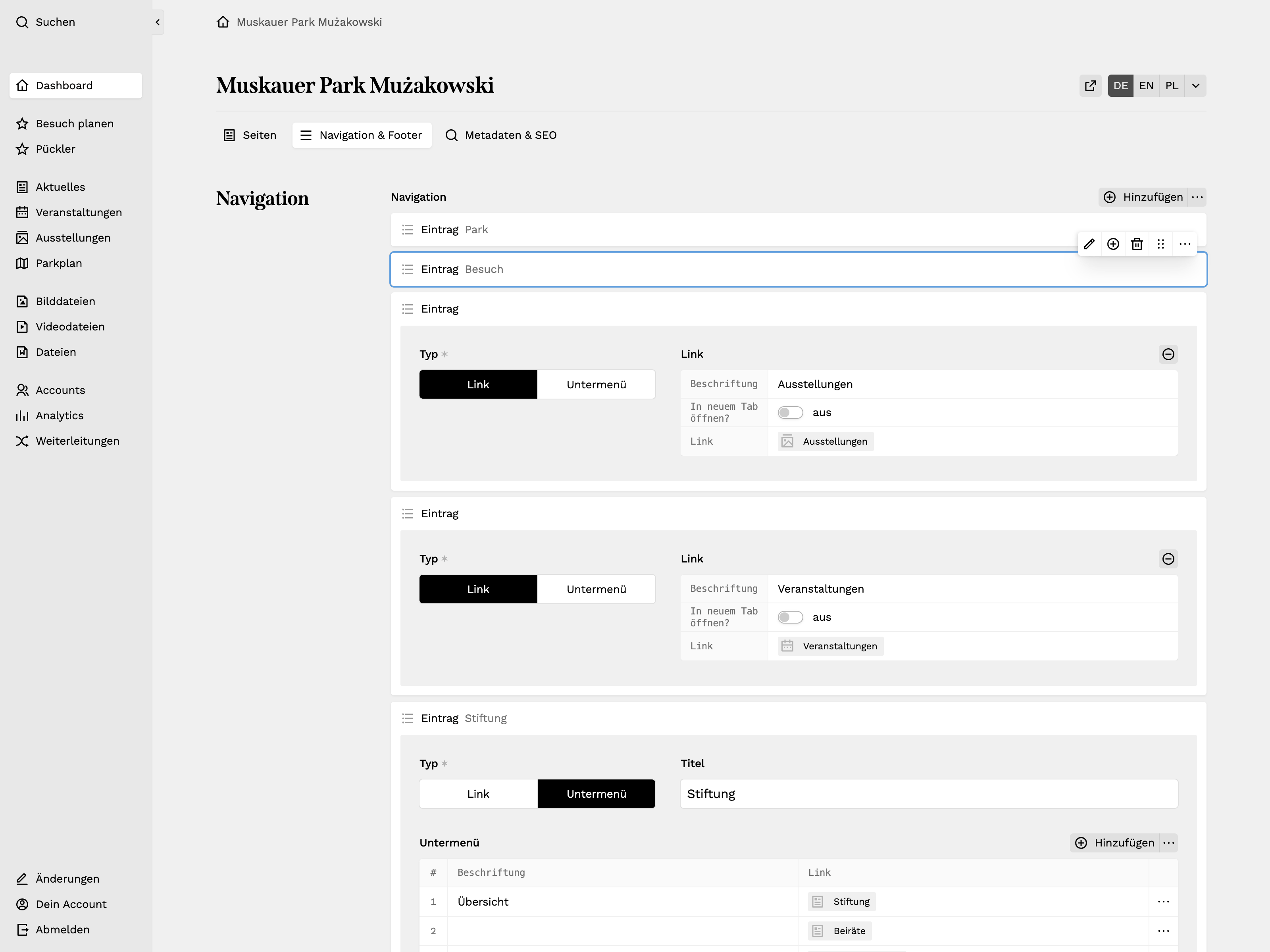 Panel screenshot of muskauer-park.de