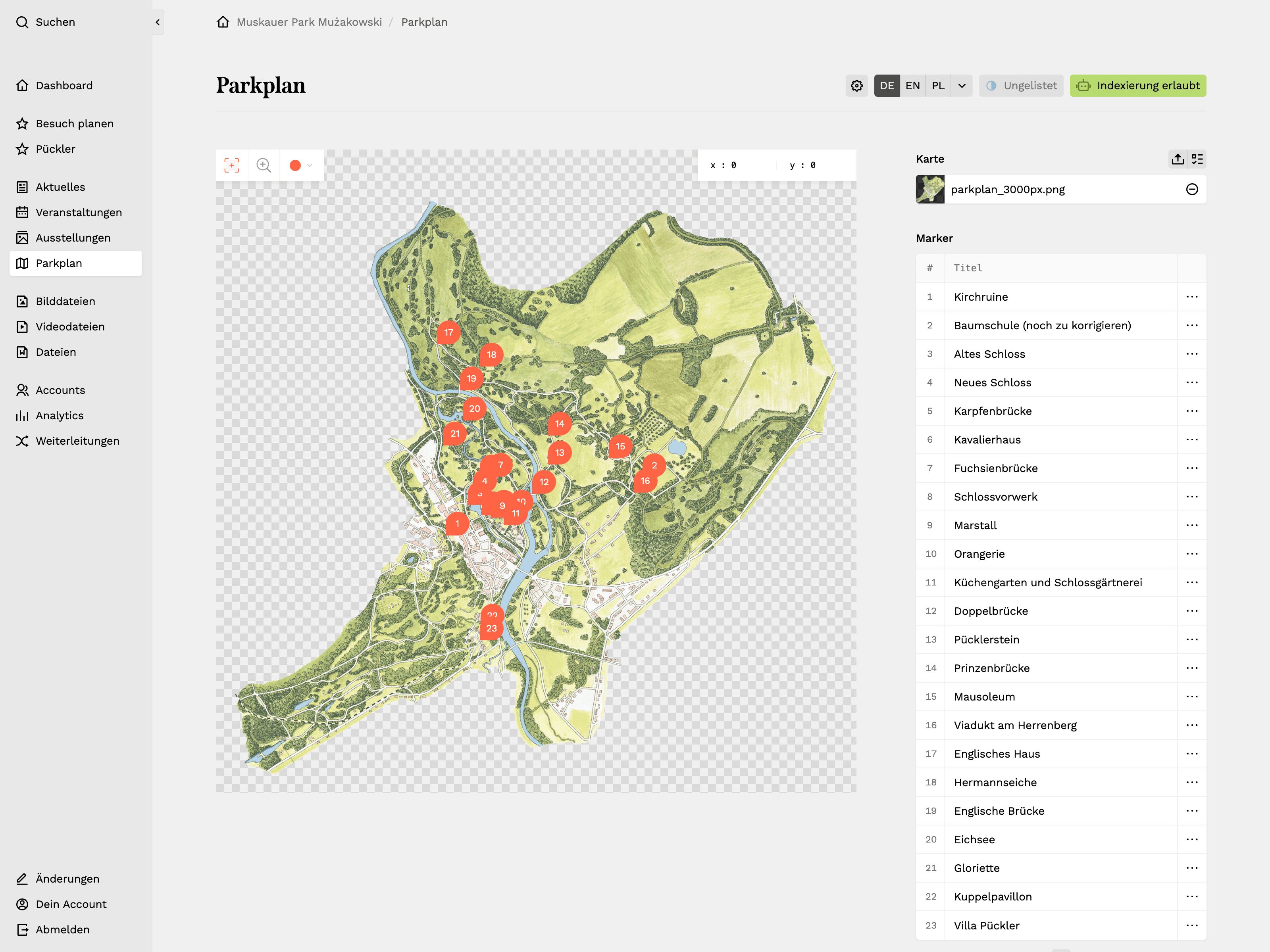 Panel screenshot of muskauer-park.de