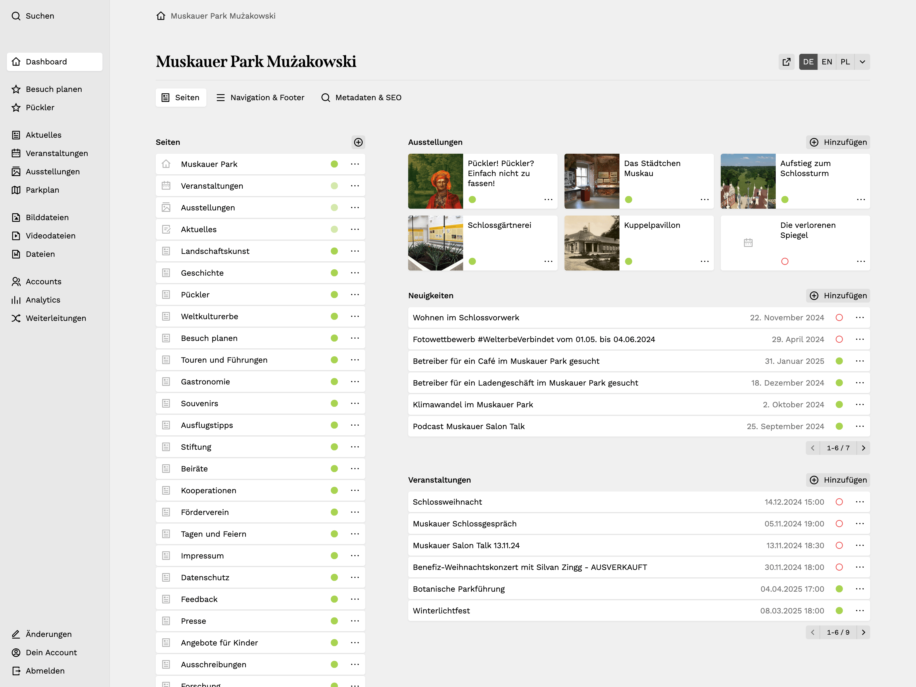 Panel screenshot of muskauer-park.de