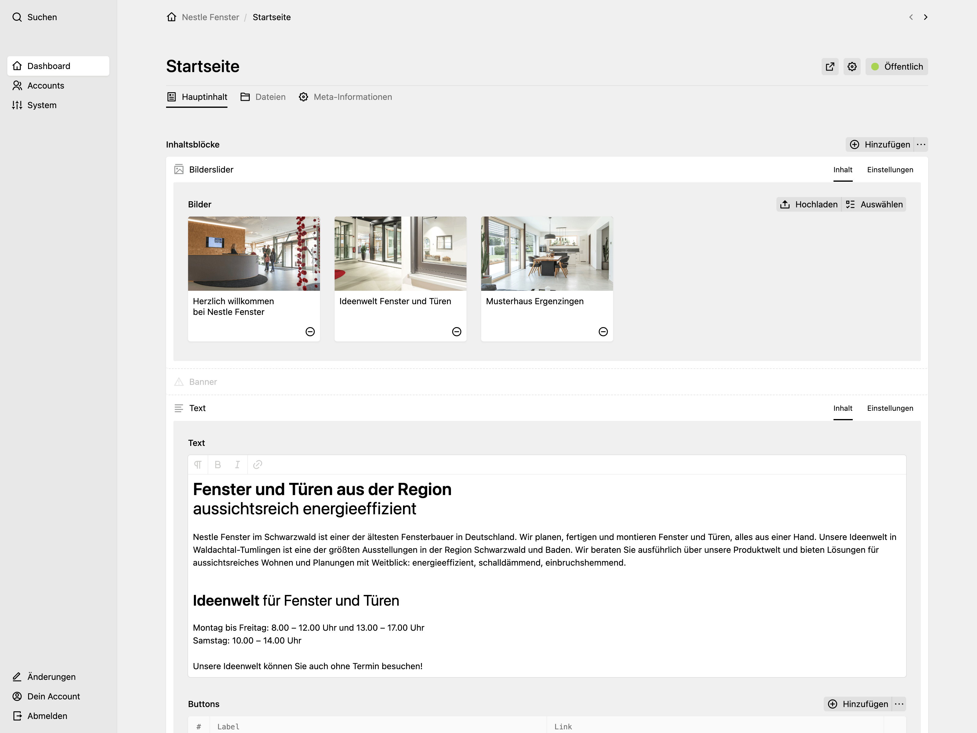 Panel screenshot of nestle-fenster.de