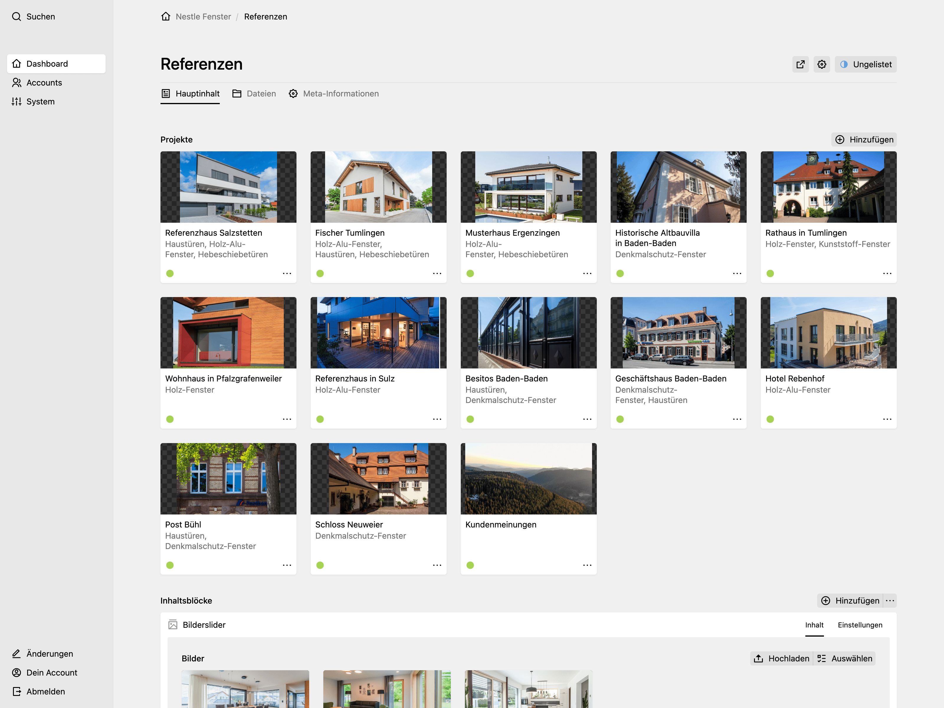 Panel screenshot of nestle-fenster.de