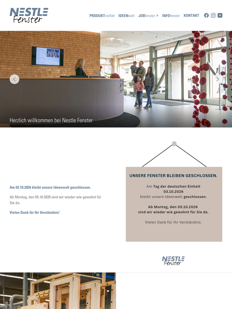 Screenshot of nestle-fenster.de