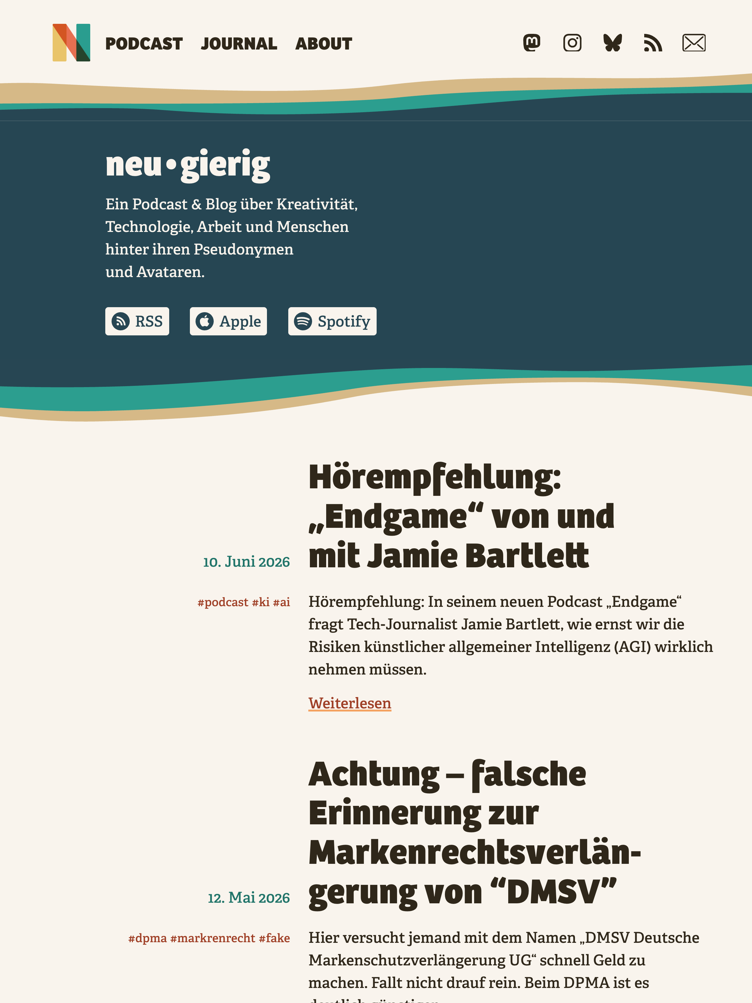 Screenshot of neu-gierig.fm