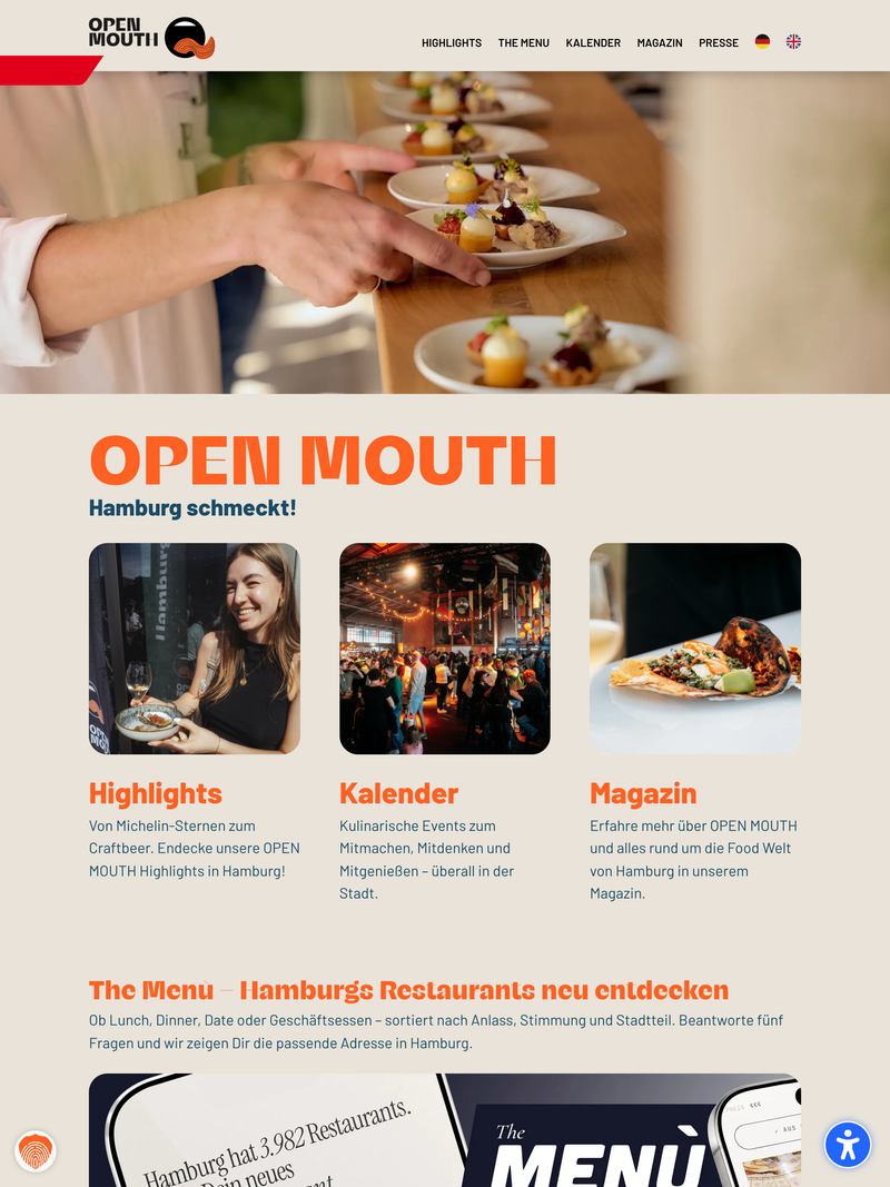 Screenshot of openmouth.hamburg