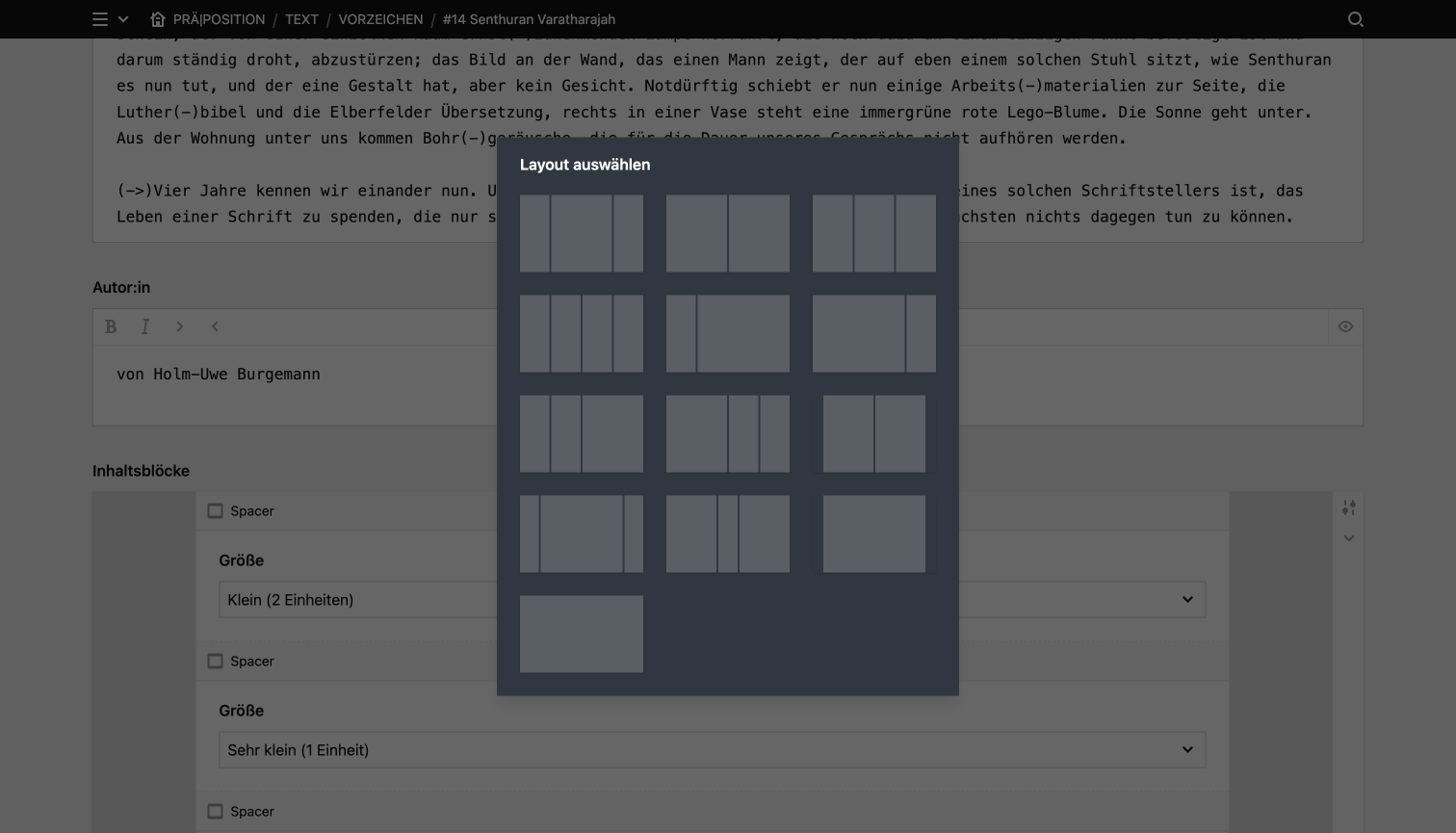 Panel screenshot of praeposition.com