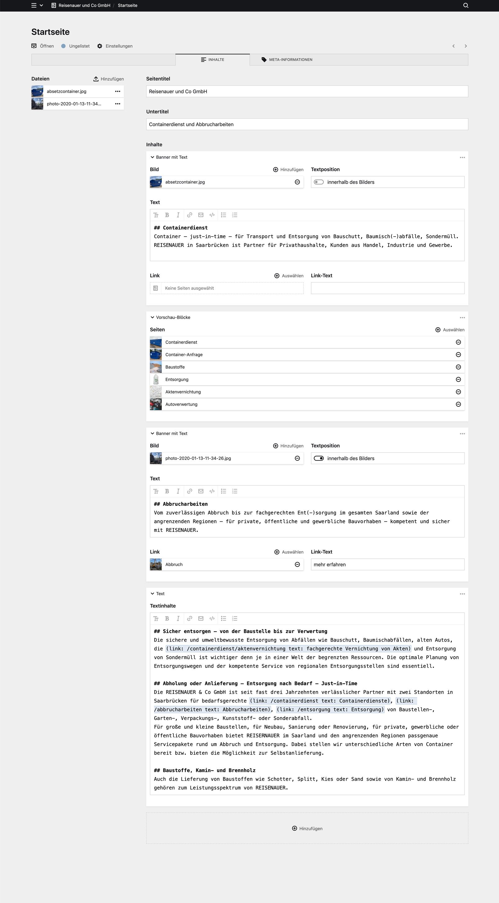 Panel screenshot of reisenauer-sb.de
