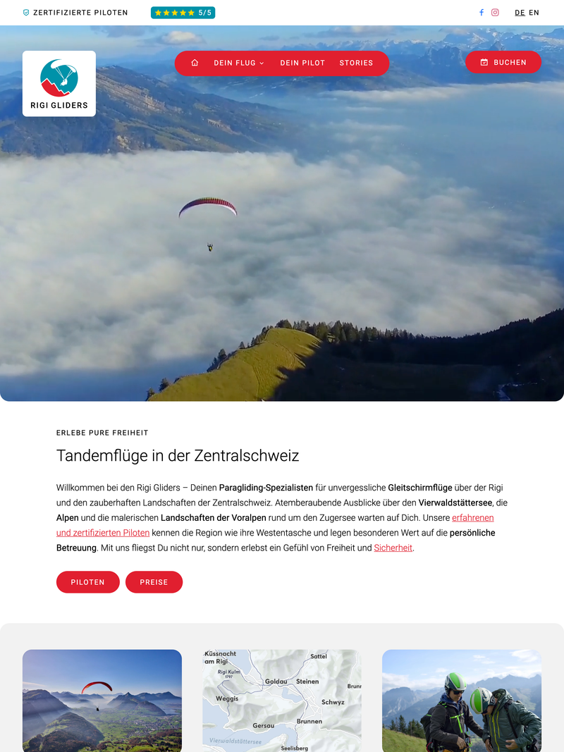 Screenshot of rigi-gliders.ch