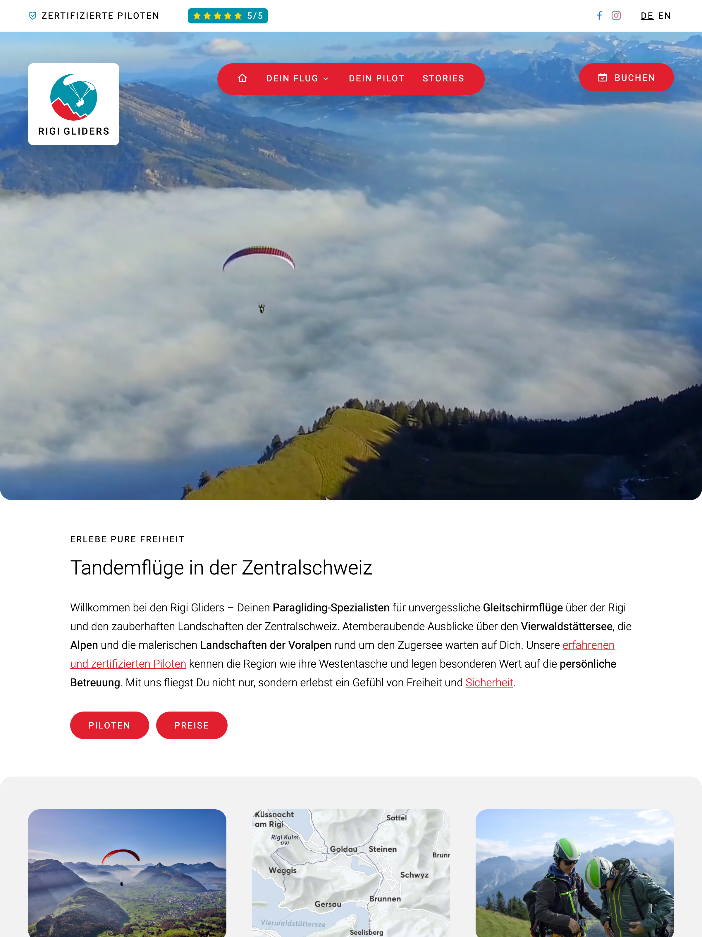 Screenshot of rigi-gliders.ch