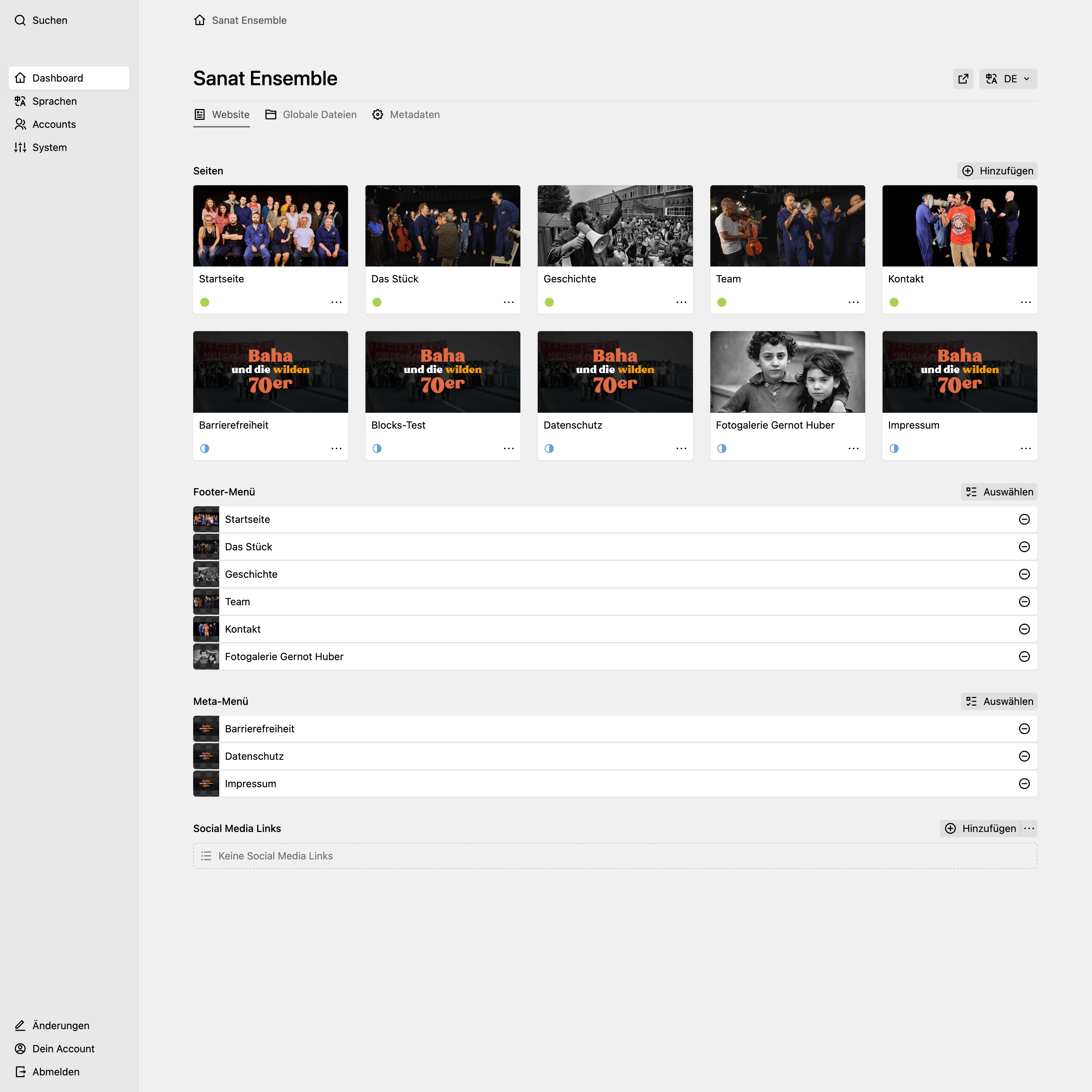 Panel screenshot of sanat-ensemble.de