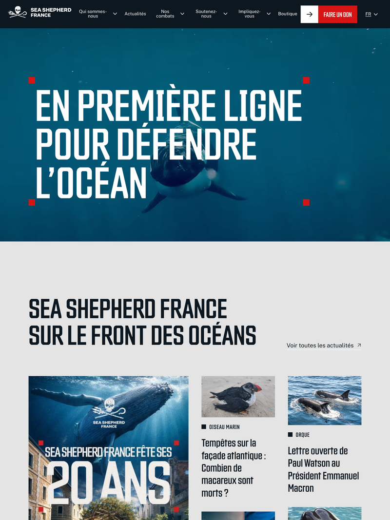 Screenshot of seashepherd.fr