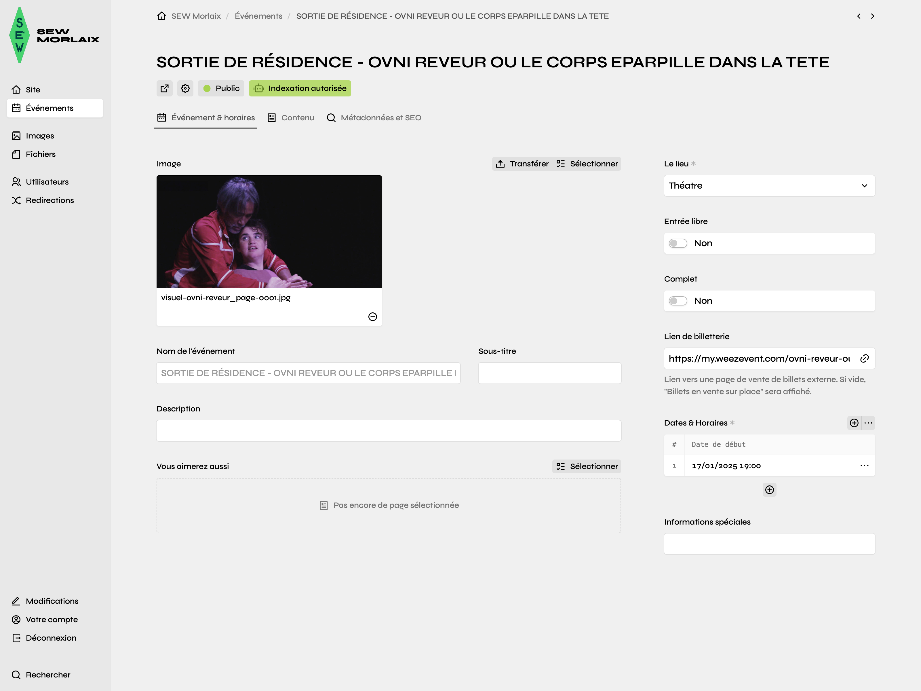 Panel screenshot of sew-morlaix.com