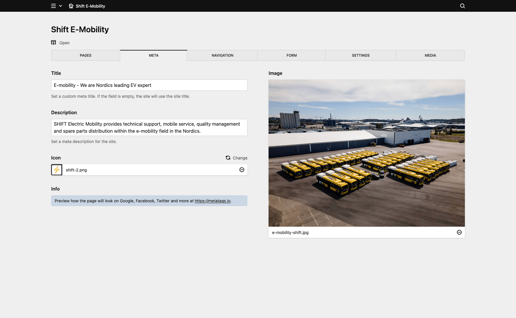 Panel screenshot of shiftemobility.com