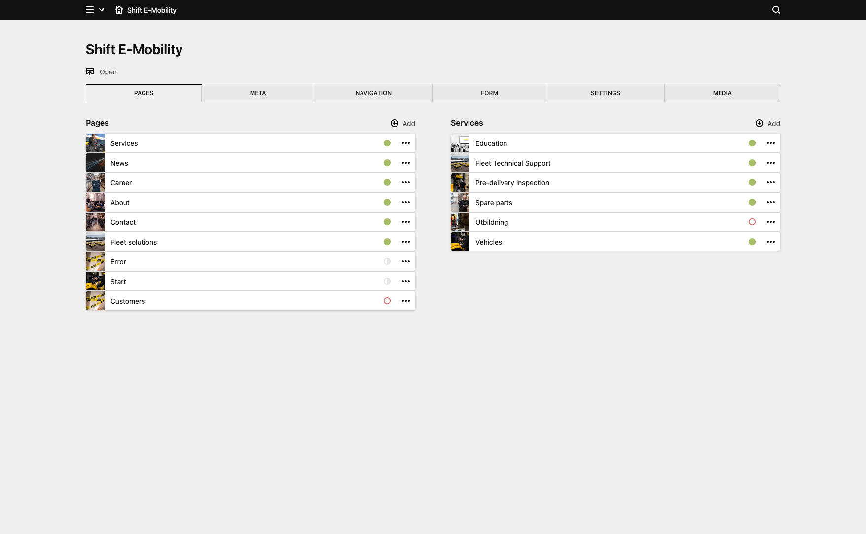 Panel screenshot of shiftemobility.com