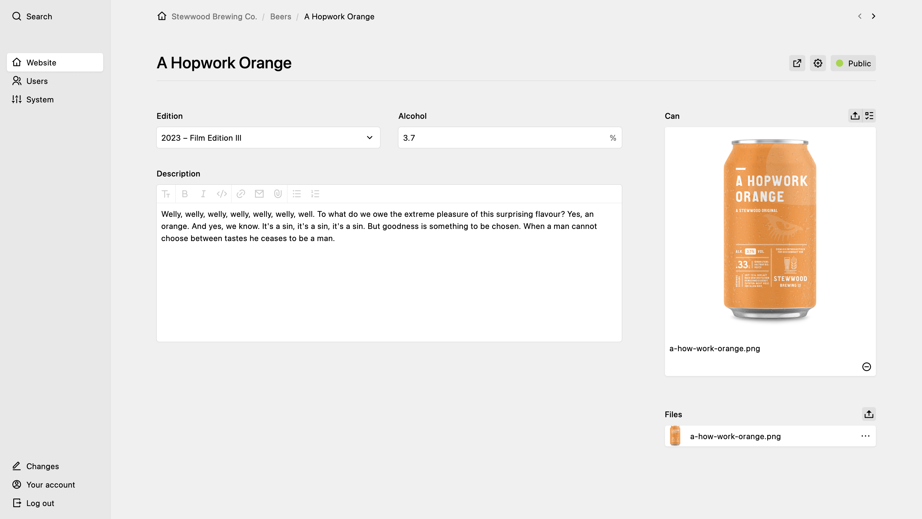 Panel screenshot of stewwood-brewing.de