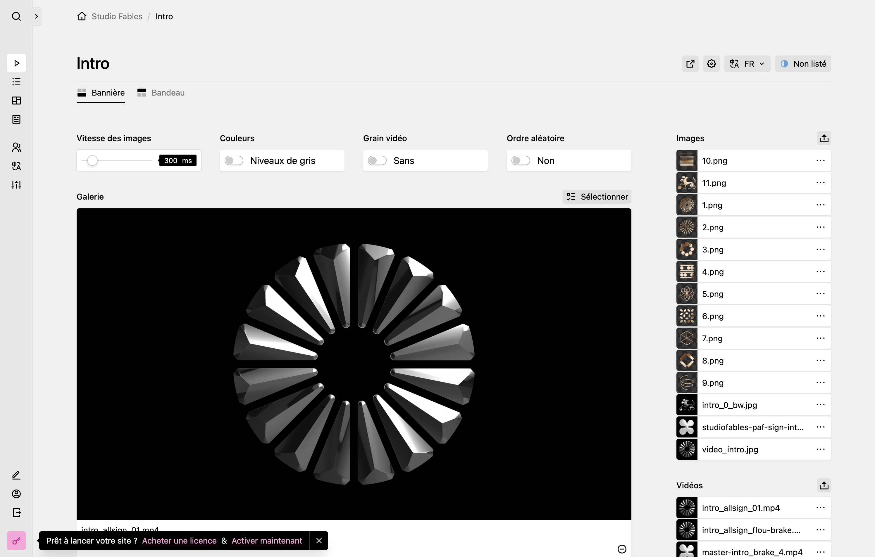 Panel screenshot of studiofables.com
