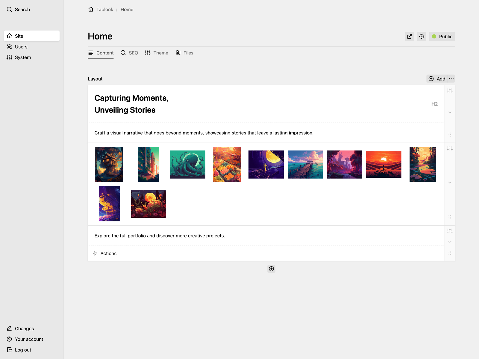 Panel screenshot of demo2.tablo.me