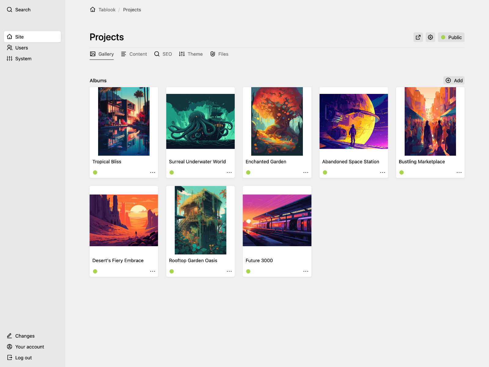 Panel screenshot of demo2.tablo.me
