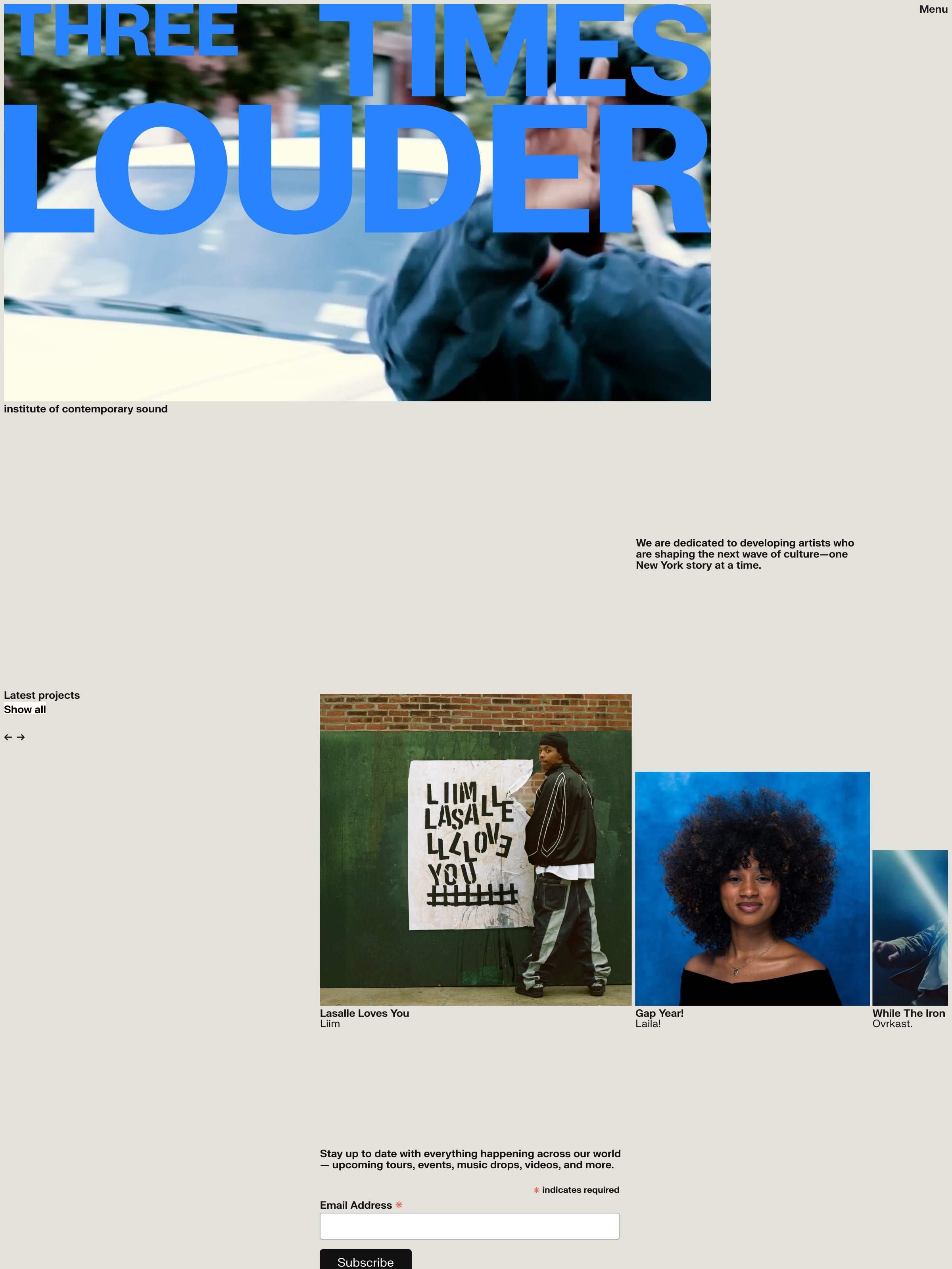 Screenshot of threetimeslouder.com