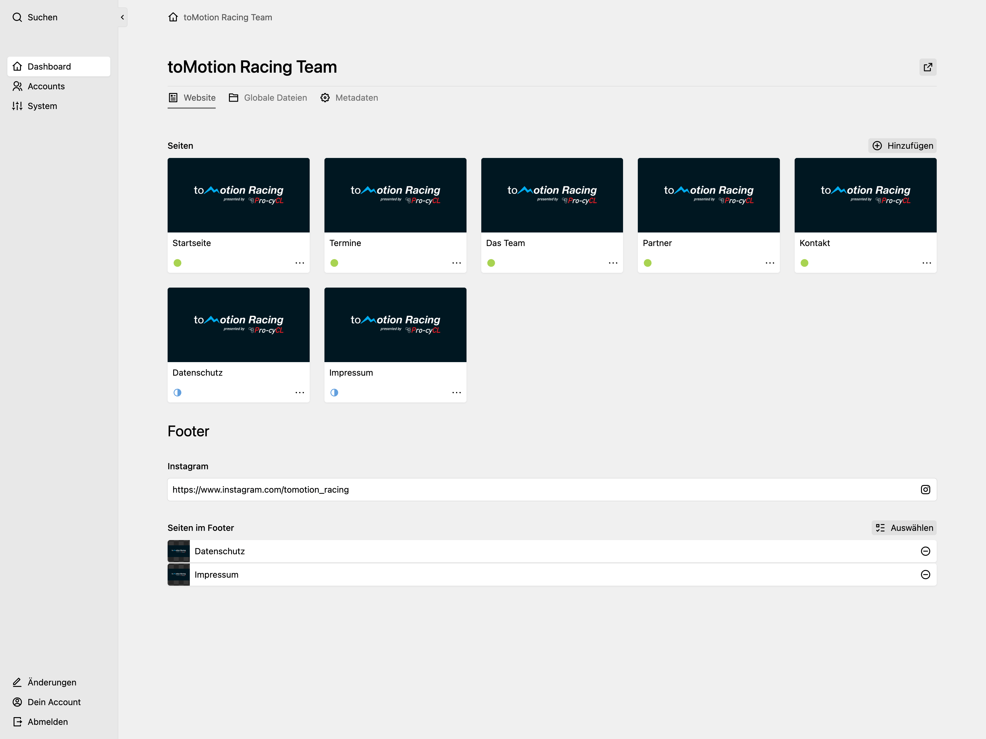Panel screenshot of tomotion-racing.de