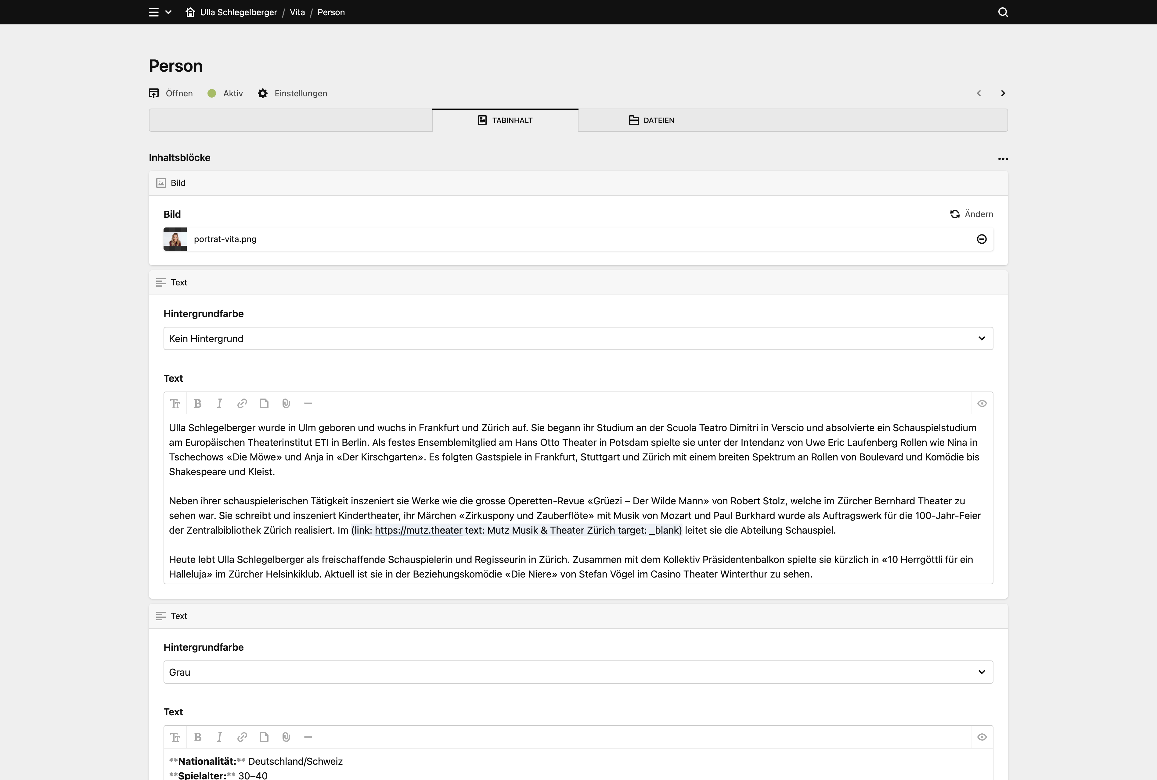 Panel screenshot of ulla-schlegelberger.ch