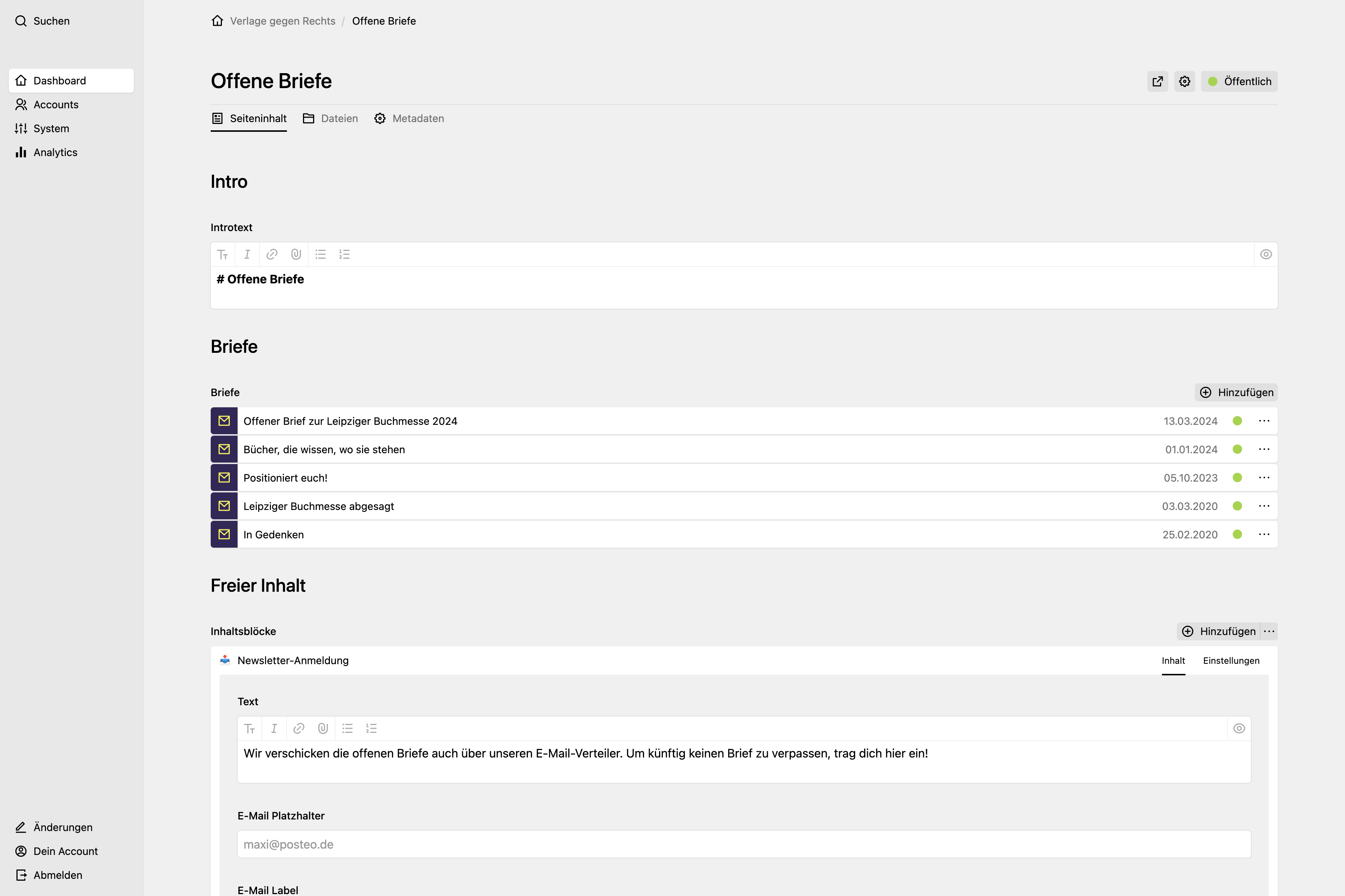 Panel screenshot of verlagegegenrechts.de