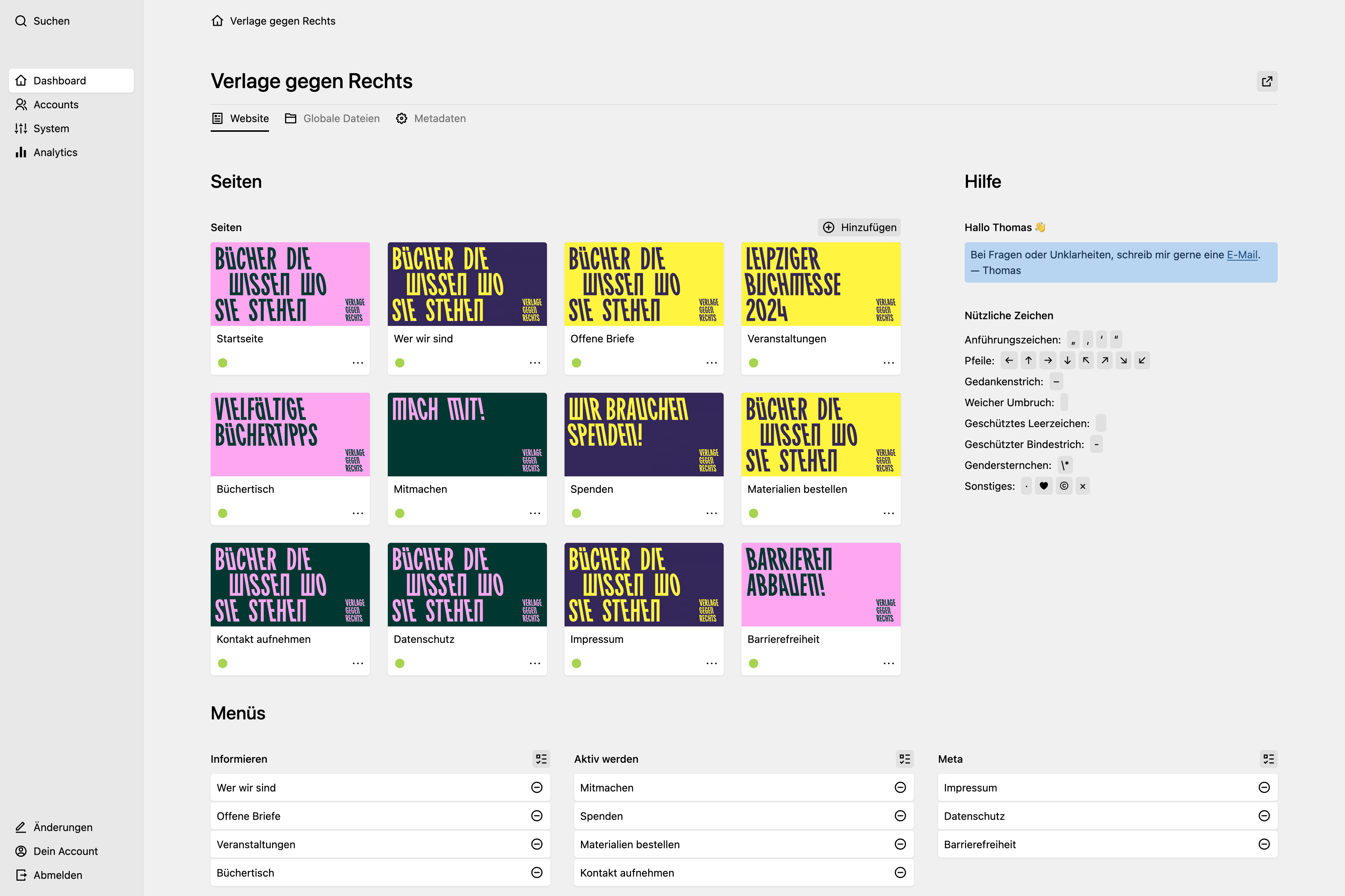 Panel screenshot of verlagegegenrechts.de