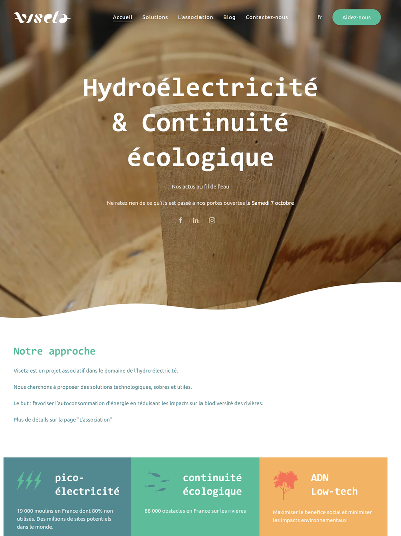 Screenshot of viseta.fr